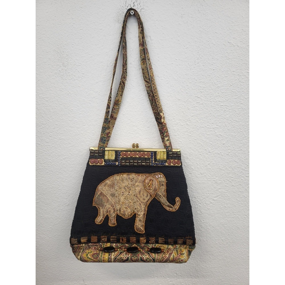Mary Frances Elephant Tapestry Bag, Multicolor
